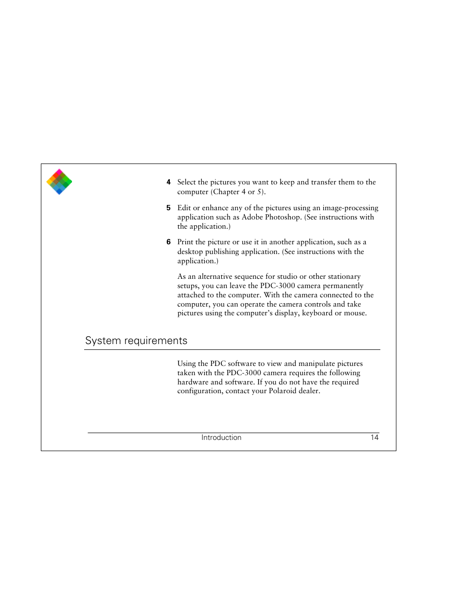 System requirements | Polaroid PDC 3000 User Manual | Page 14 / 252
