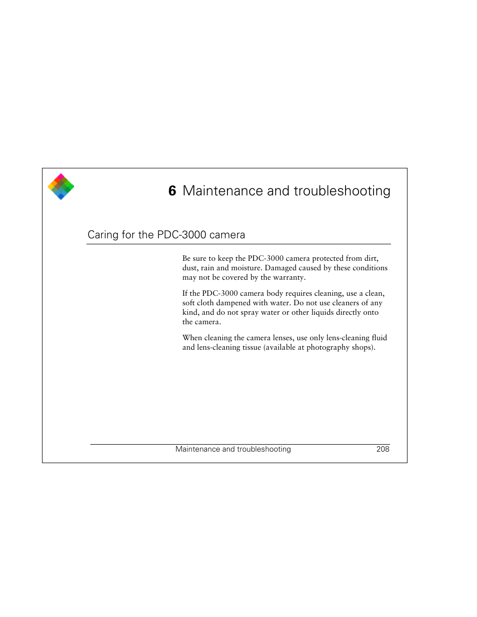 6 maintenance and troubleshooting | Polaroid PDC 3000 User Manual | Page 208 / 252