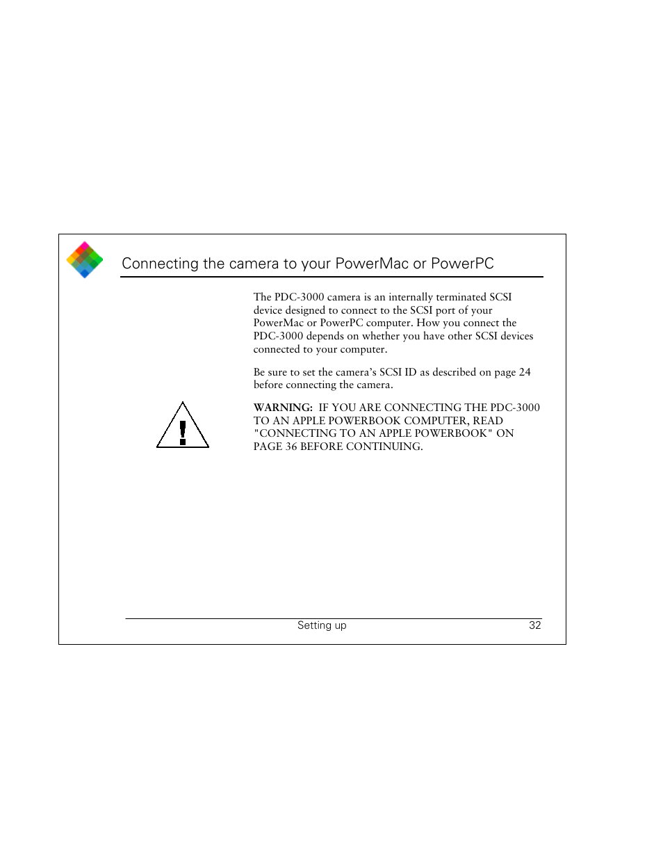 Connecting the camera to your powermac or powerpc | Polaroid PDC 3000 User Manual | Page 32 / 252