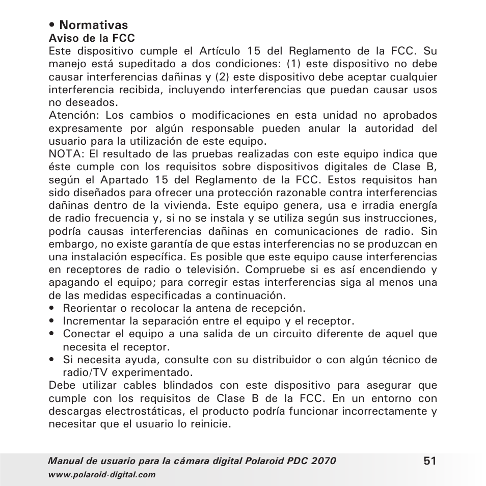 Polaroid PDC 2070 User Manual | Page 51 / 52