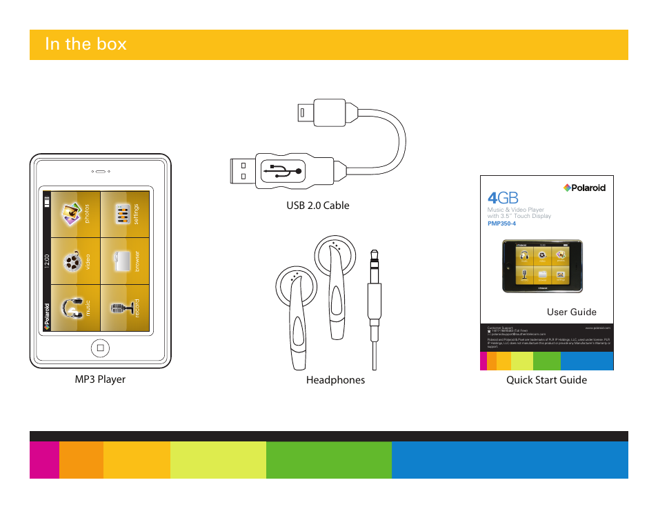 4 gb | Polaroid PMP350-4 User Manual | Page 2 / 24