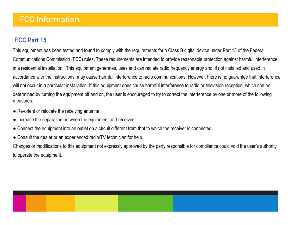 Fcc information | Polaroid PMP350-4 User Manual | Page 3 / 24
