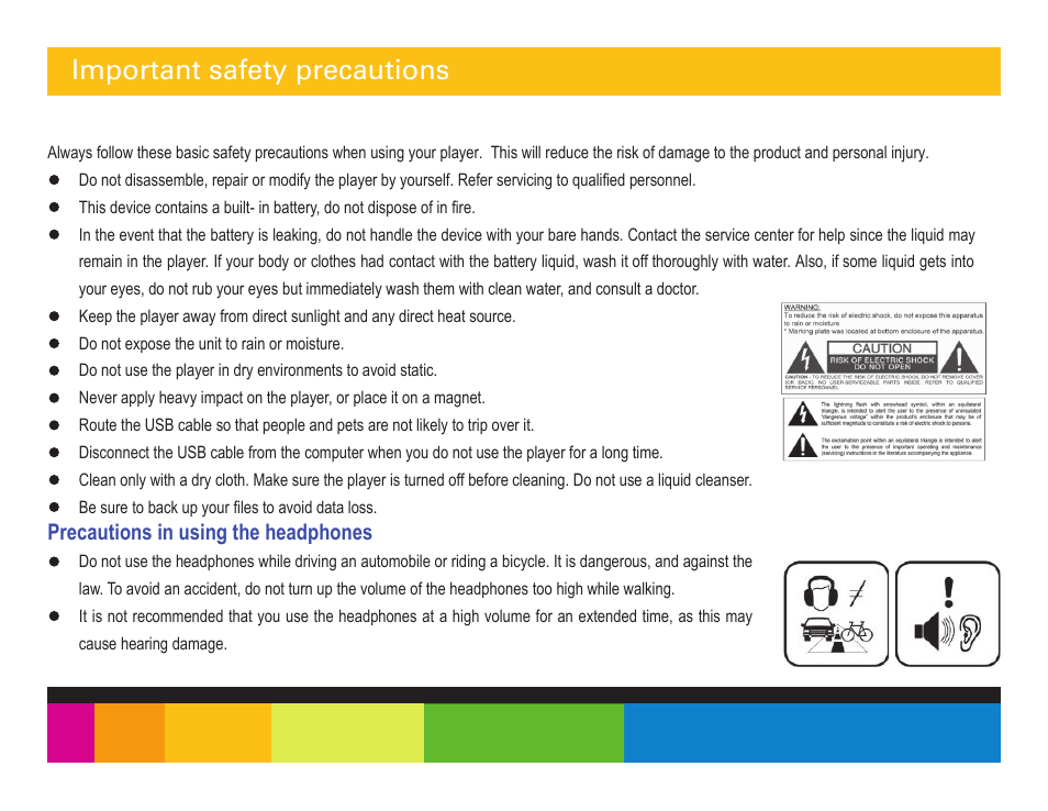 Important safety precautions | Polaroid PMP350-4 User Manual | Page 5 / 24