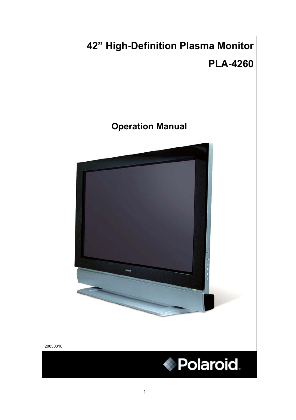Polaroid PLA 4260 User Manual | 39 pages