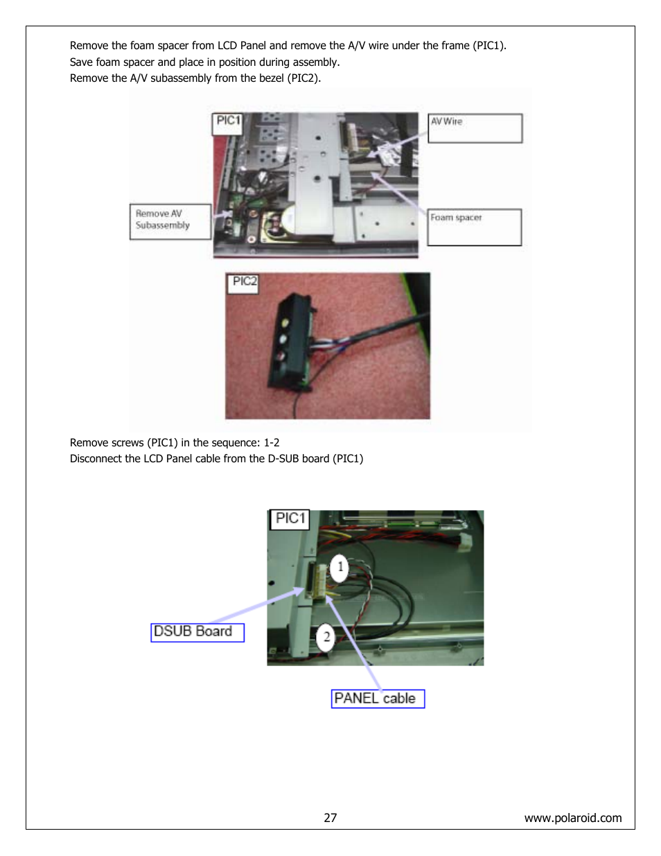 Polaroid FLM-373B User Manual | Page 27 / 52