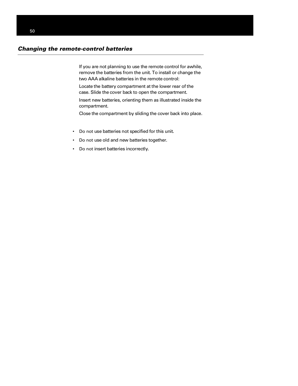 Changing the remote-control batteries | Polaroid Polaview 110 User Manual | Page 53 / 69