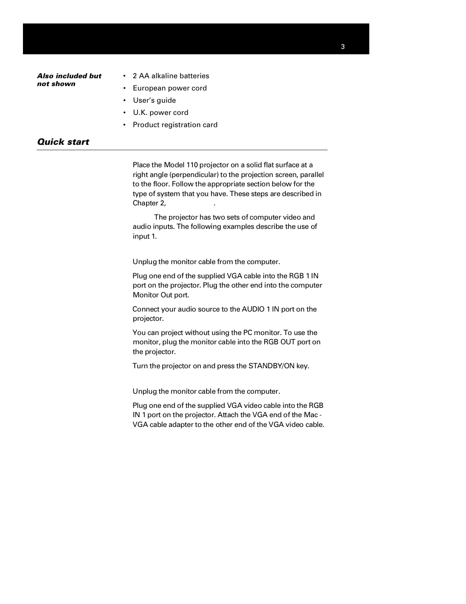 Quick start | Polaroid Polaview 110 User Manual | Page 7 / 69