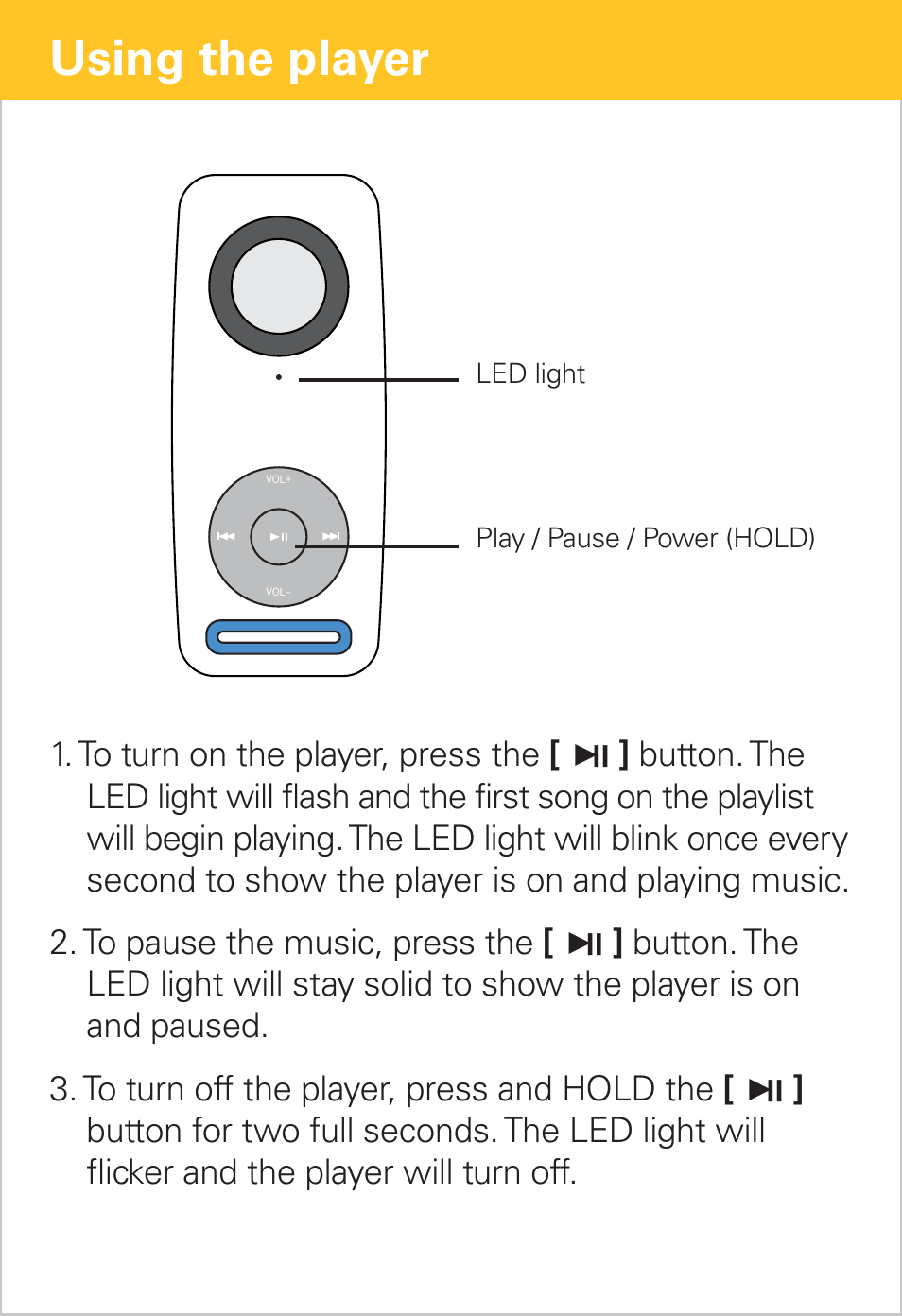 Using the player | Polaroid PMP90TM User Manual | Page 8 / 11