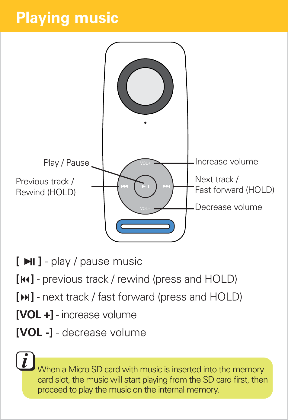 Playing music | Polaroid PMP90TM User Manual | Page 9 / 11