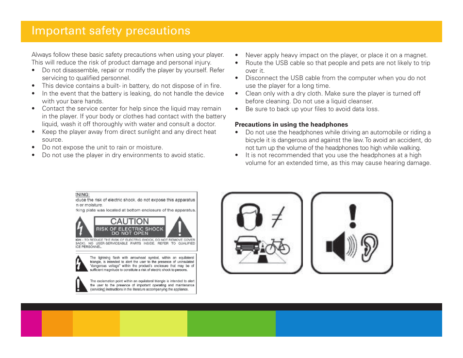 Important safety precautions | Polaroid PMP151 User Manual | Page 22 / 25