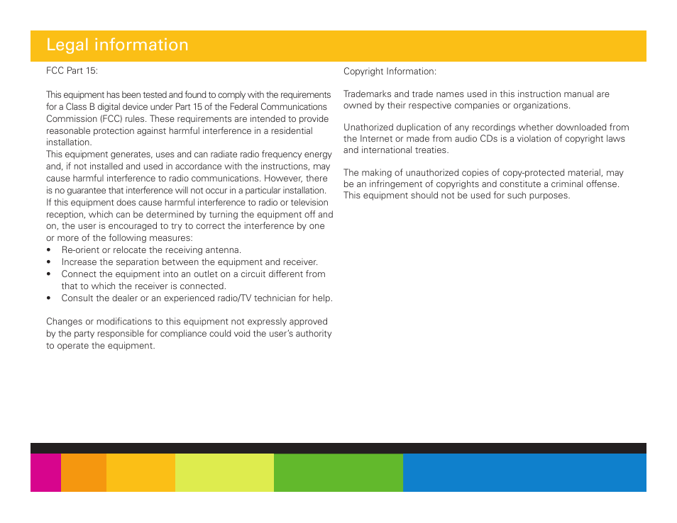 Legal information | Polaroid PMP151 User Manual | Page 23 / 25