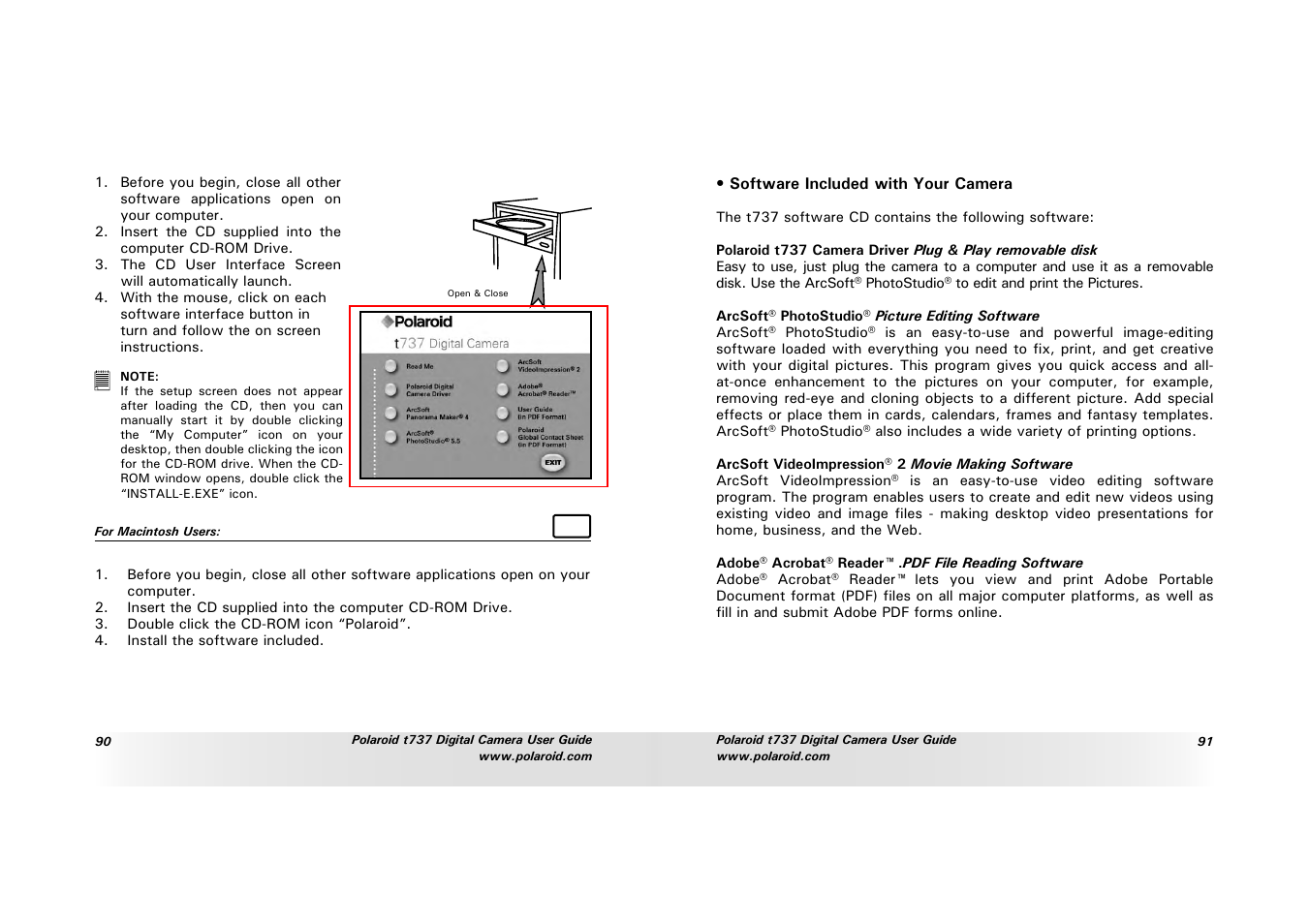 Polaroid T737 User Manual | Page 46 / 58