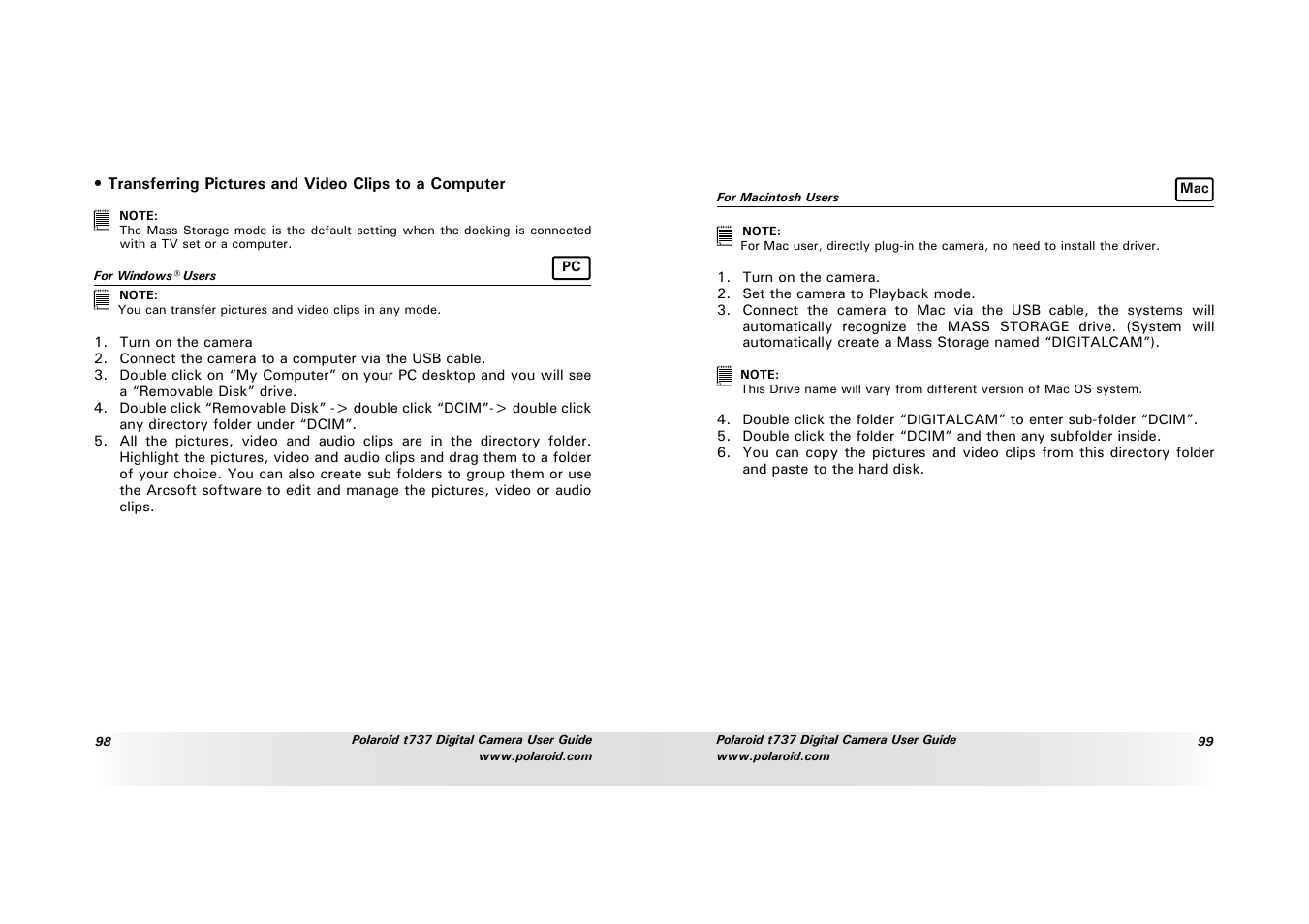 Polaroid T737 User Manual | Page 50 / 58