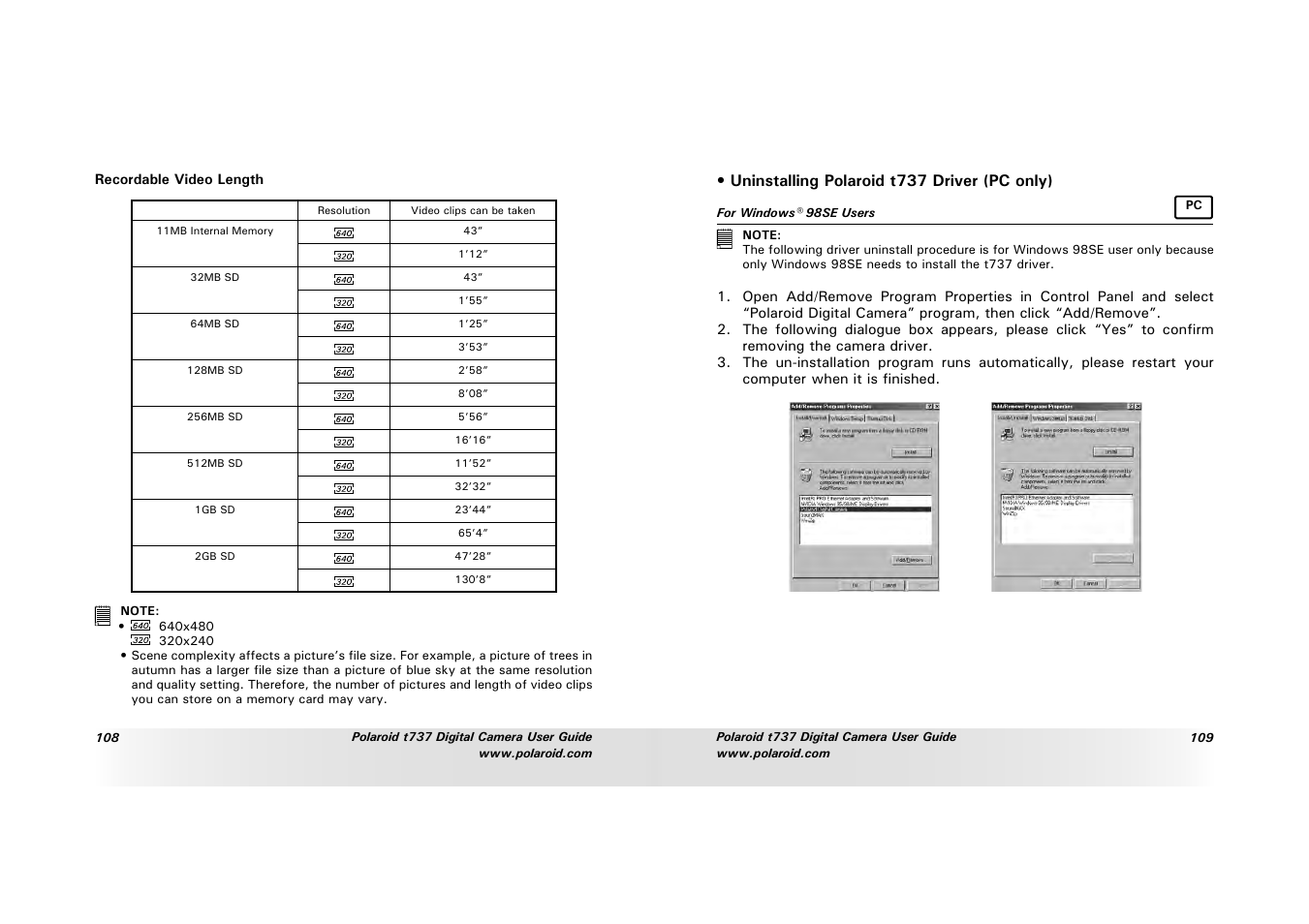 Polaroid T737 User Manual | Page 55 / 58