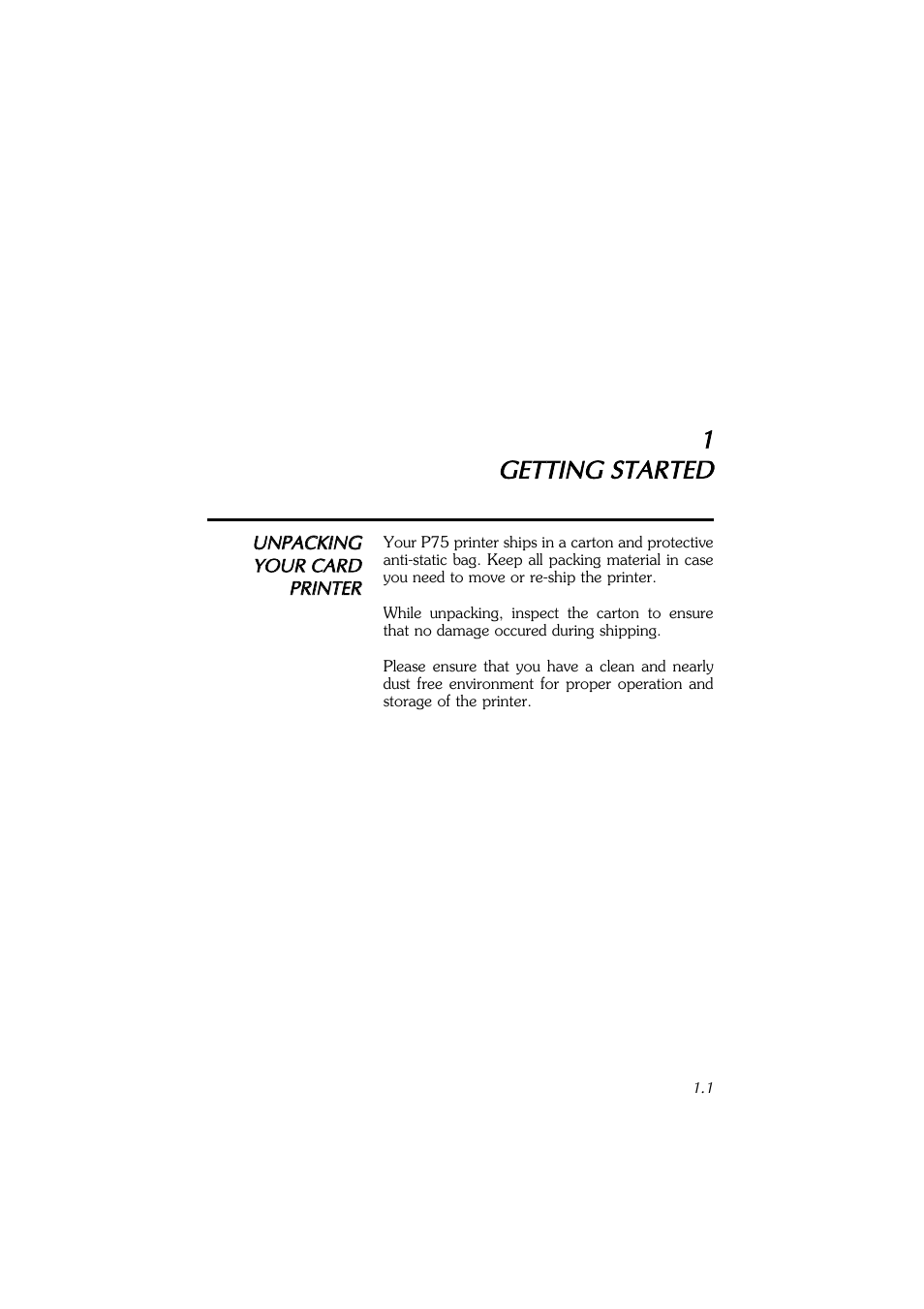 1 getting started, 1getting started | Polaroid P75 User Manual | Page 7 / 44