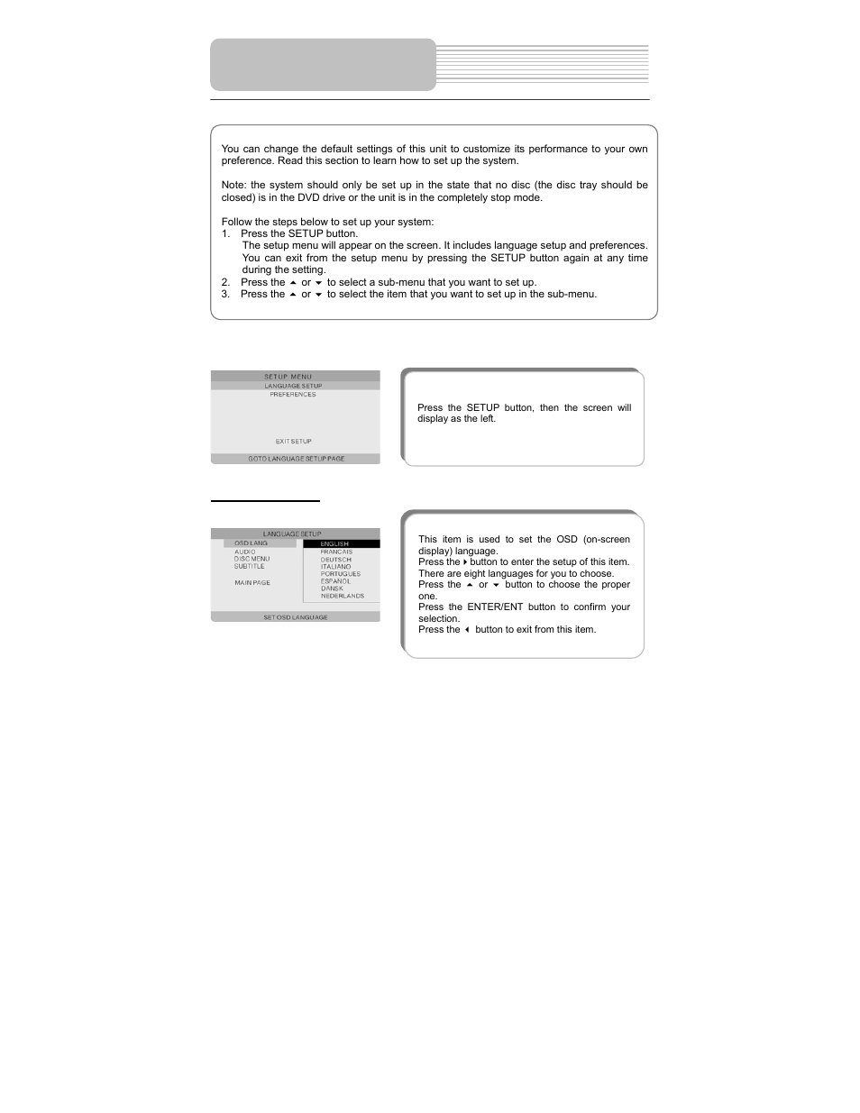 System setup | Polaroid PDM-2737 User Manual | Page 32 / 42