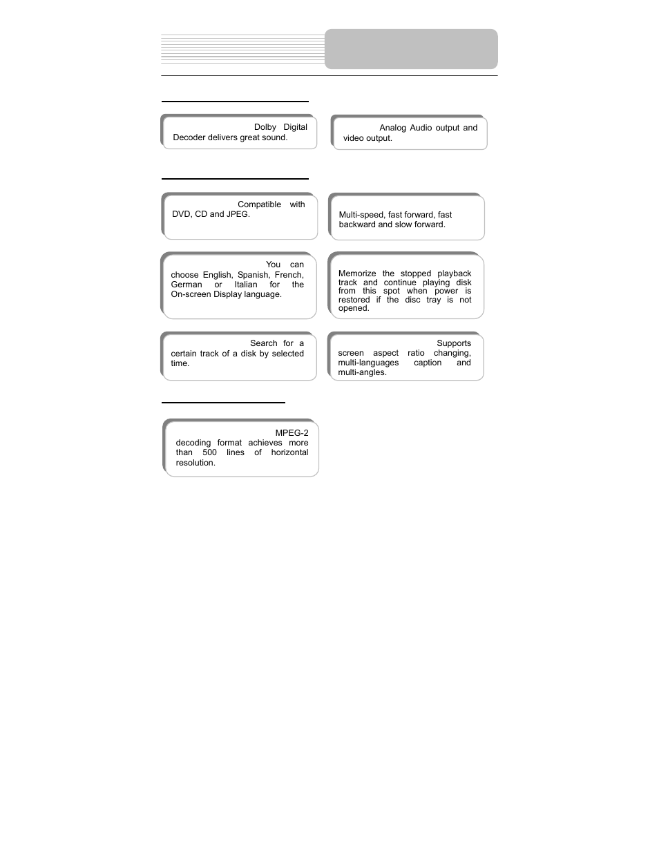 Features | Polaroid PDM-2737 User Manual | Page 5 / 42
