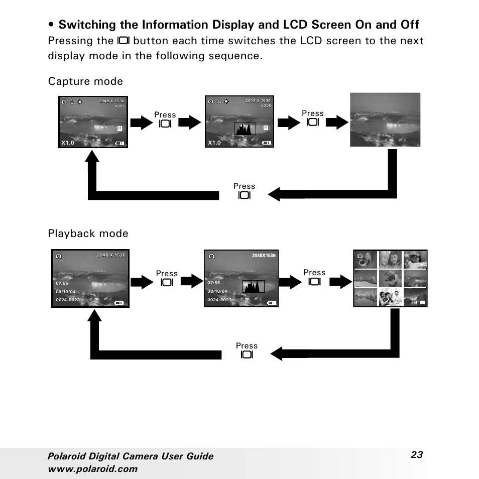 Playback mode | Polaroid a310 User Manual | Page 23 / 78