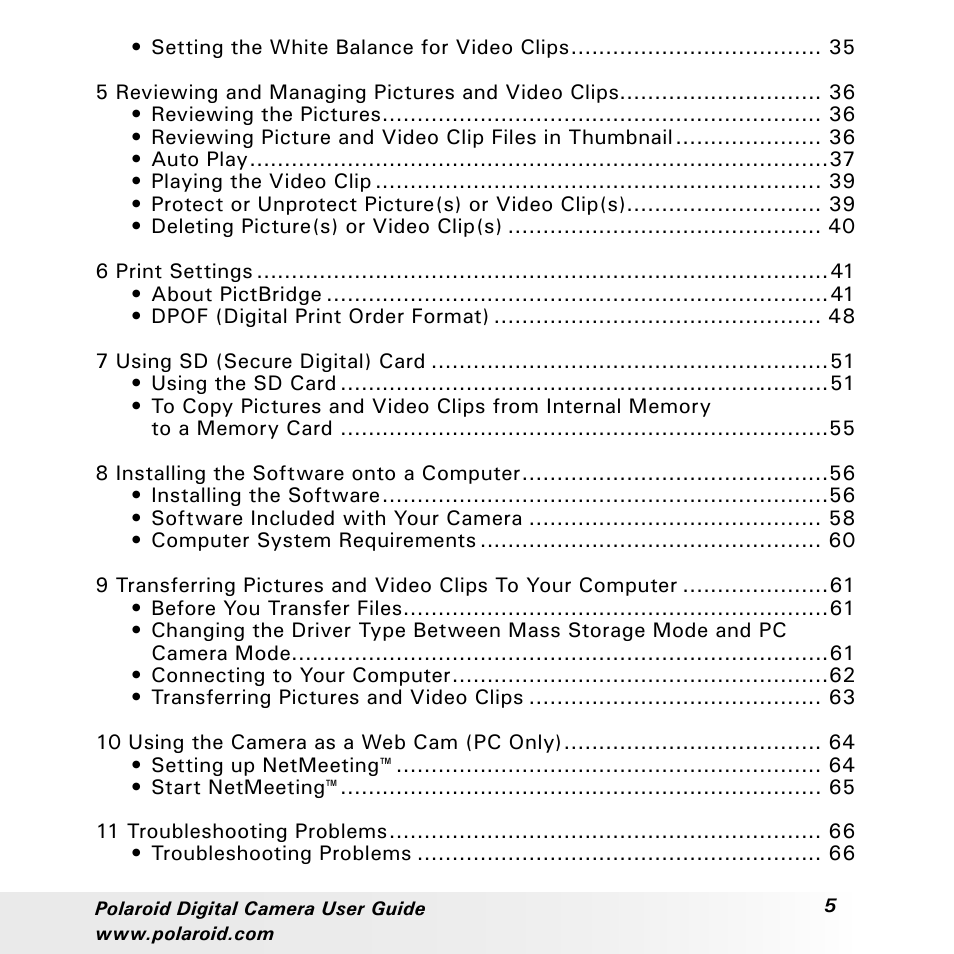 Polaroid a310 User Manual | Page 5 / 78