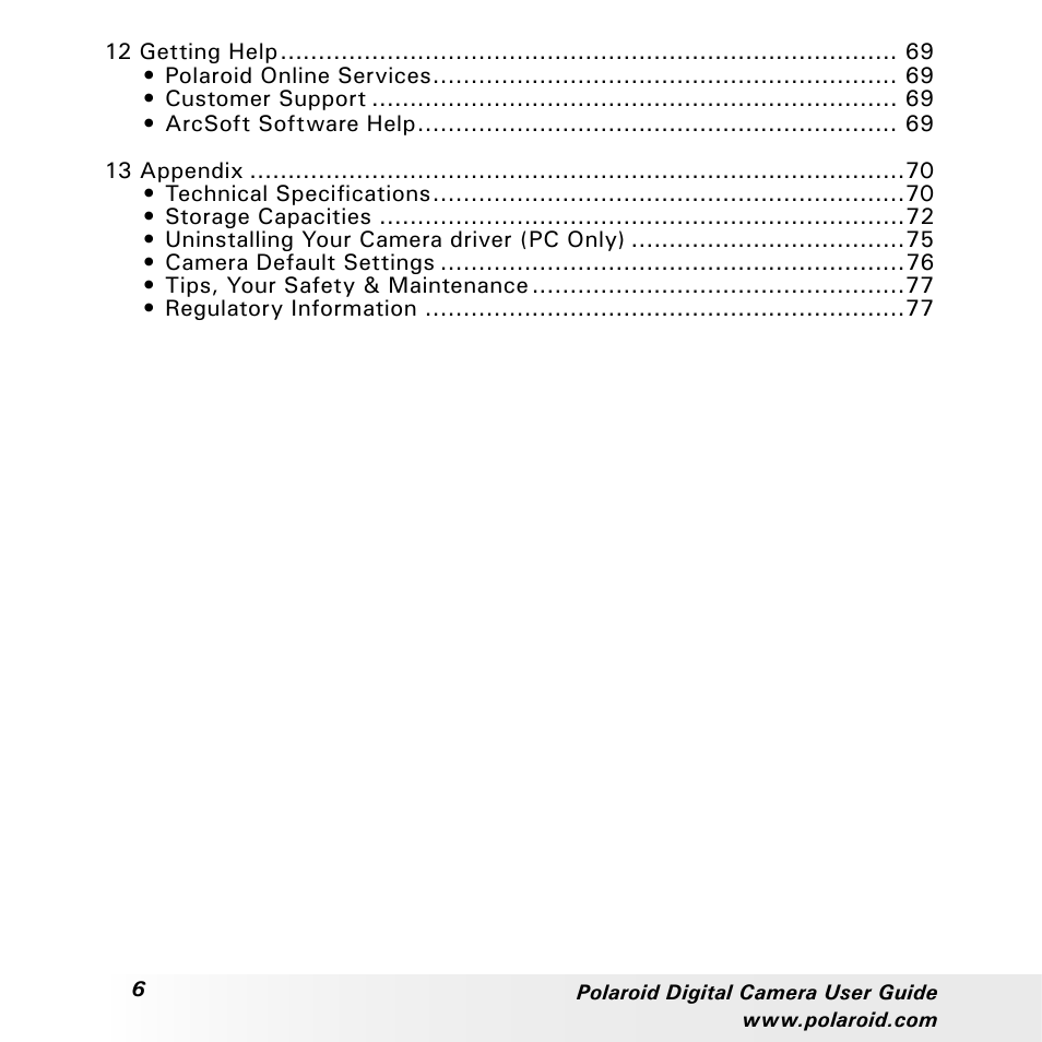 Polaroid a310 User Manual | Page 6 / 78