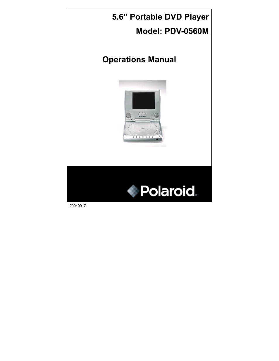 Polaroid PDV-0560M User Manual | 33 pages