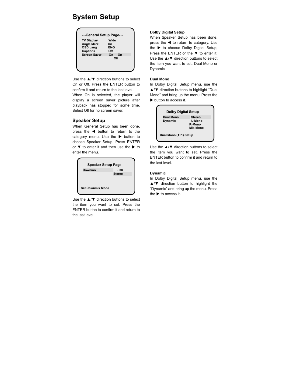 System setup | Polaroid PDV-0560M User Manual | Page 25 / 33