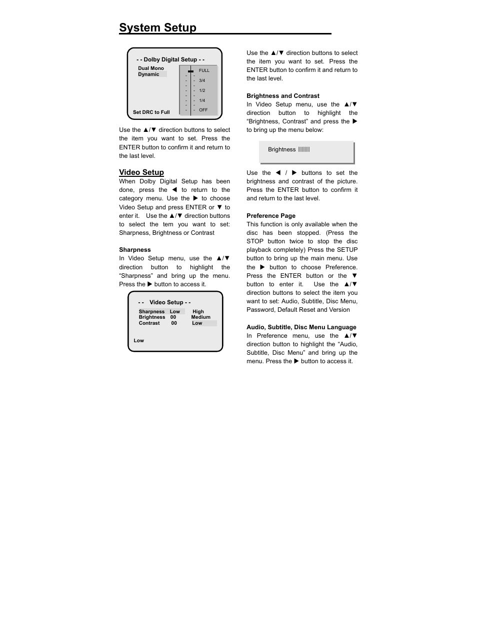 System setup | Polaroid PDV-0560M User Manual | Page 26 / 33