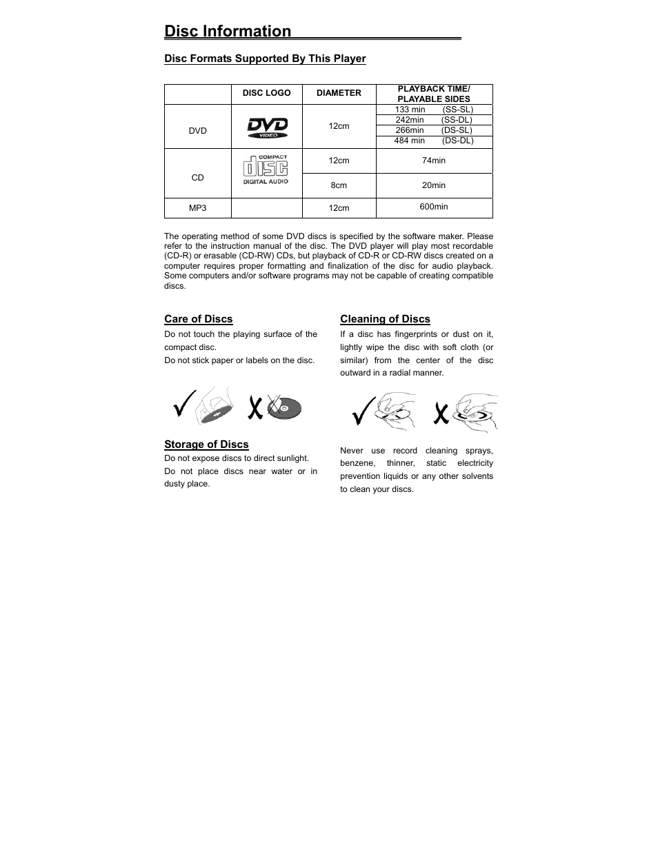 Disc information | Polaroid PDV-0560M User Manual | Page 6 / 33