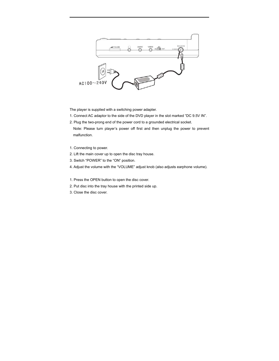 Using the ac adapter | Polaroid PDV-0713B User Manual | Page 12 / 30