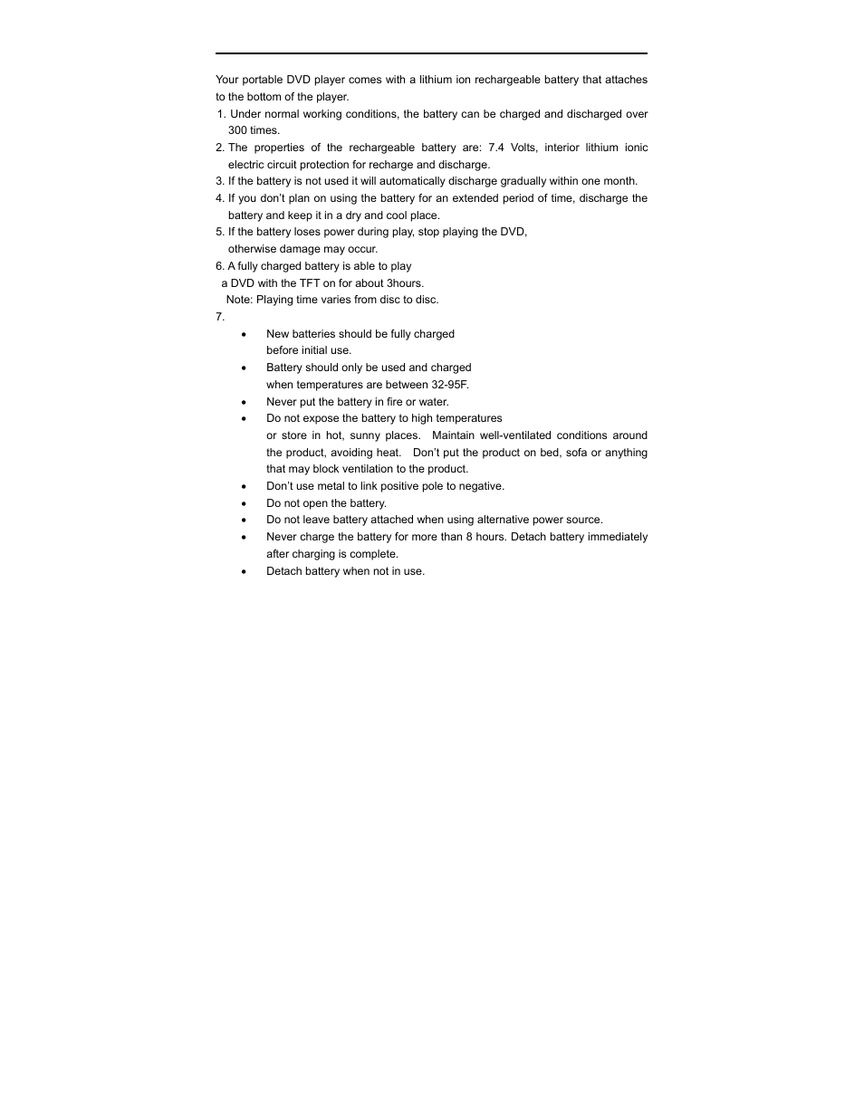 About rechargeable battery | Polaroid PDV-0713B User Manual | Page 24 / 30