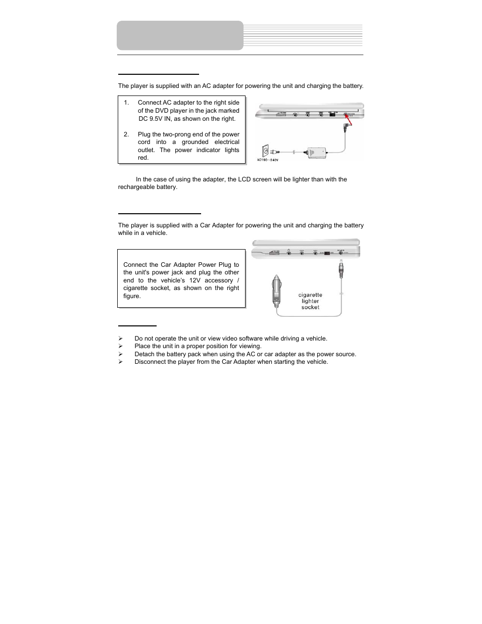 Power supply preparation | Polaroid PDM-0725 User Manual | Page 20 / 43