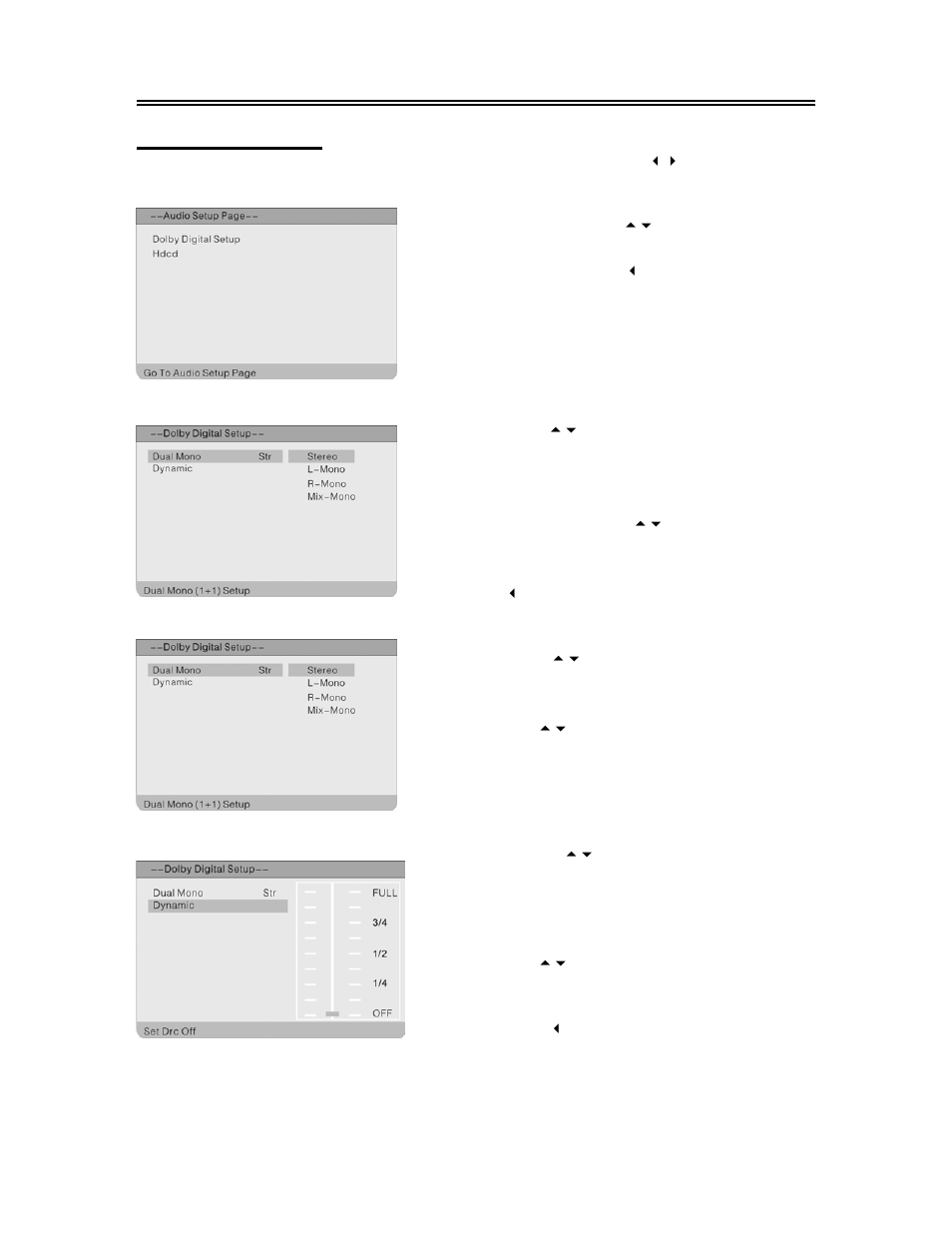 Dvd system setup(continued), Audio setup page | Polaroid FXM-3211C User Manual | Page 38 / 44