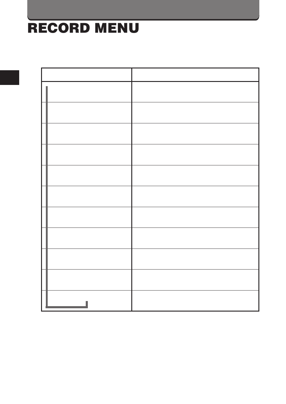 Record menu | Polaroid D-360L User Manual | Page 56 / 61