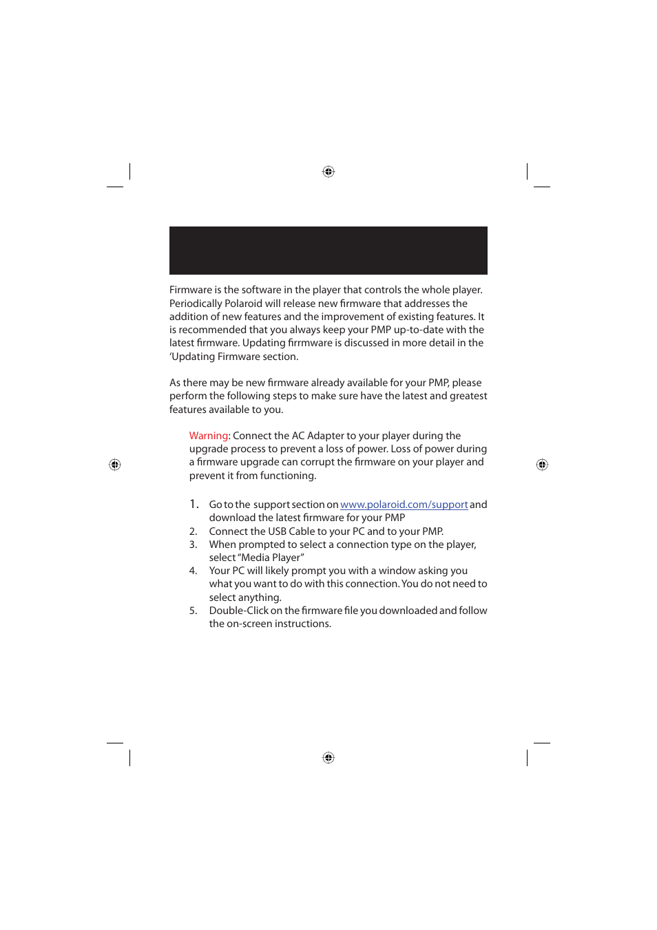 Updating firmware | Polaroid Freescape 20071016 User Manual | Page 15 / 57