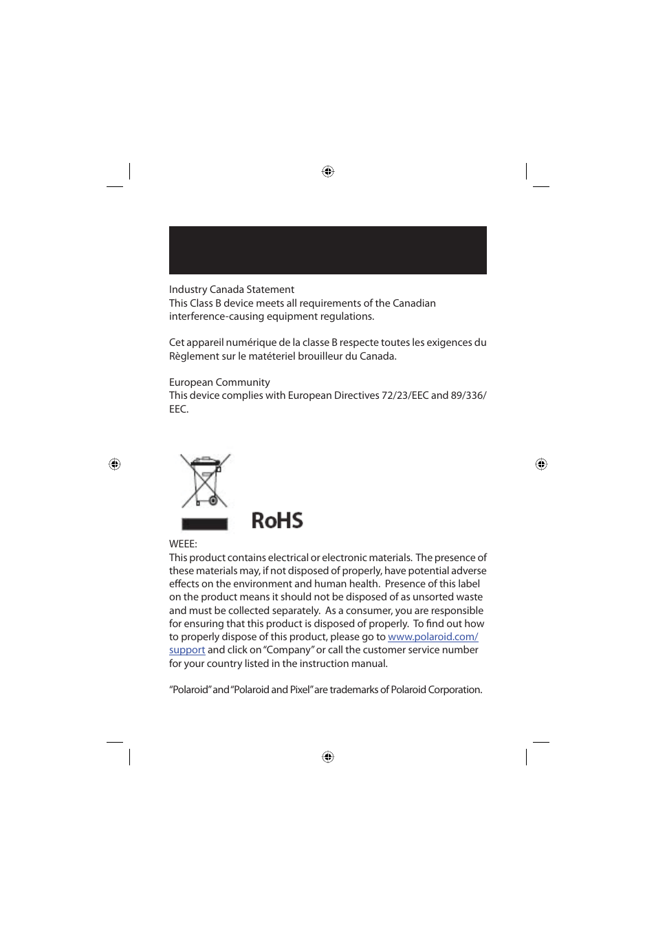Regulatory notice | Polaroid Freescape 20071016 User Manual | Page 7 / 57
