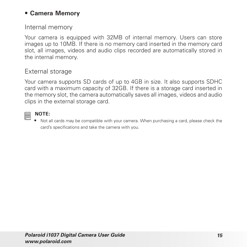 External storage | Polaroid i1037 User Manual | Page 15 / 93