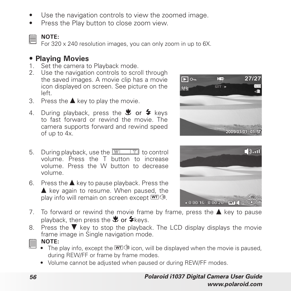 Playing movies | Polaroid i1037 User Manual | Page 56 / 93