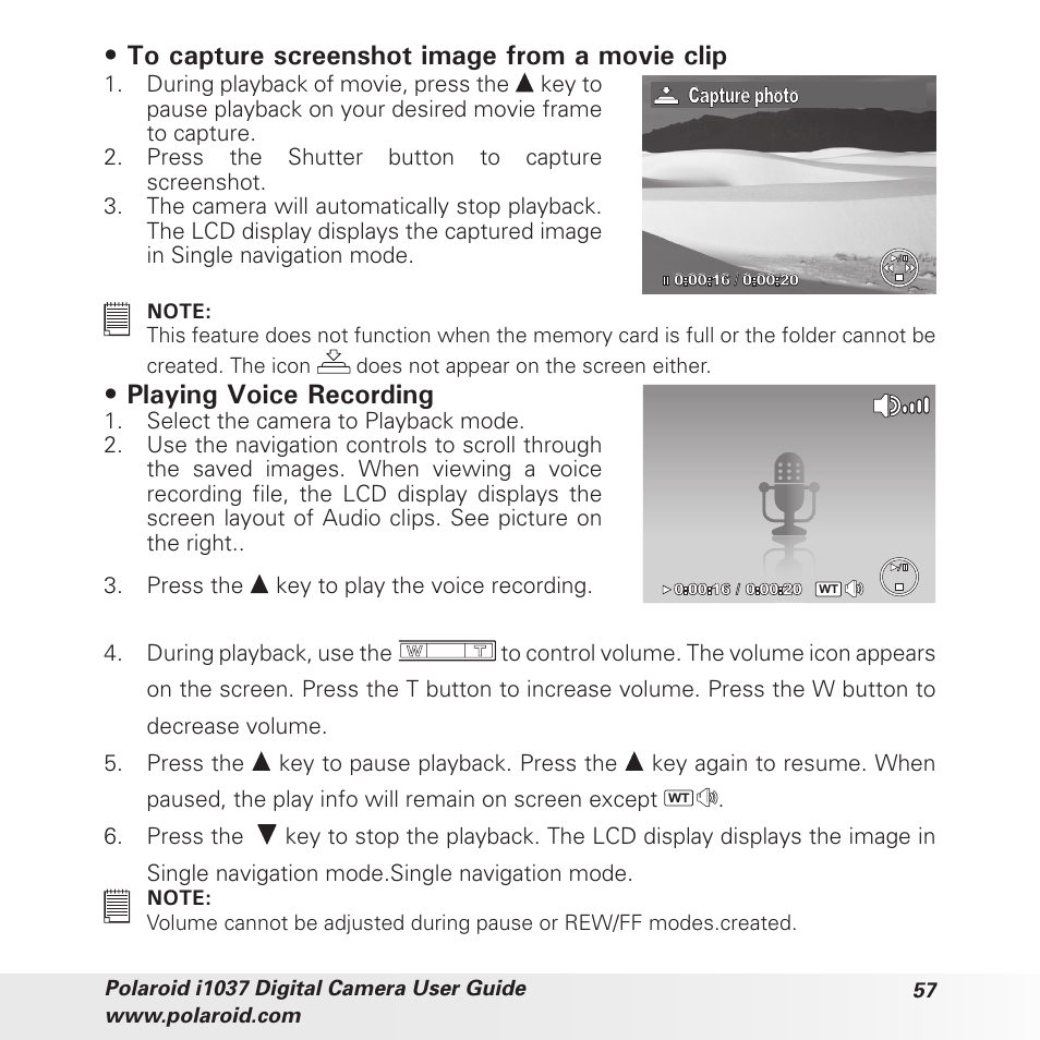 Playing voice recording | Polaroid i1037 User Manual | Page 57 / 93