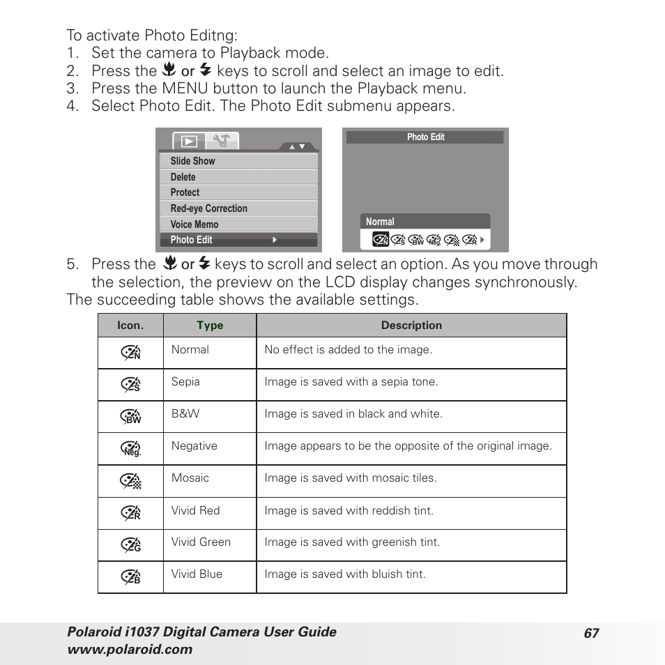 Polaroid i1037 User Manual | Page 67 / 93