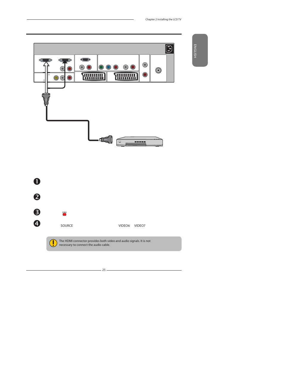 Connecting av equipment with hdmi connector | Polaroid FLU-2632D User Manual | Page 25 / 46