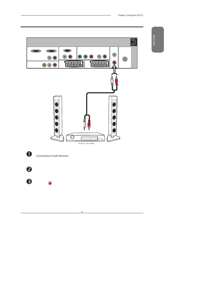 Connecting an audio receiver | Polaroid FLU-2632D User Manual | Page 29 / 46