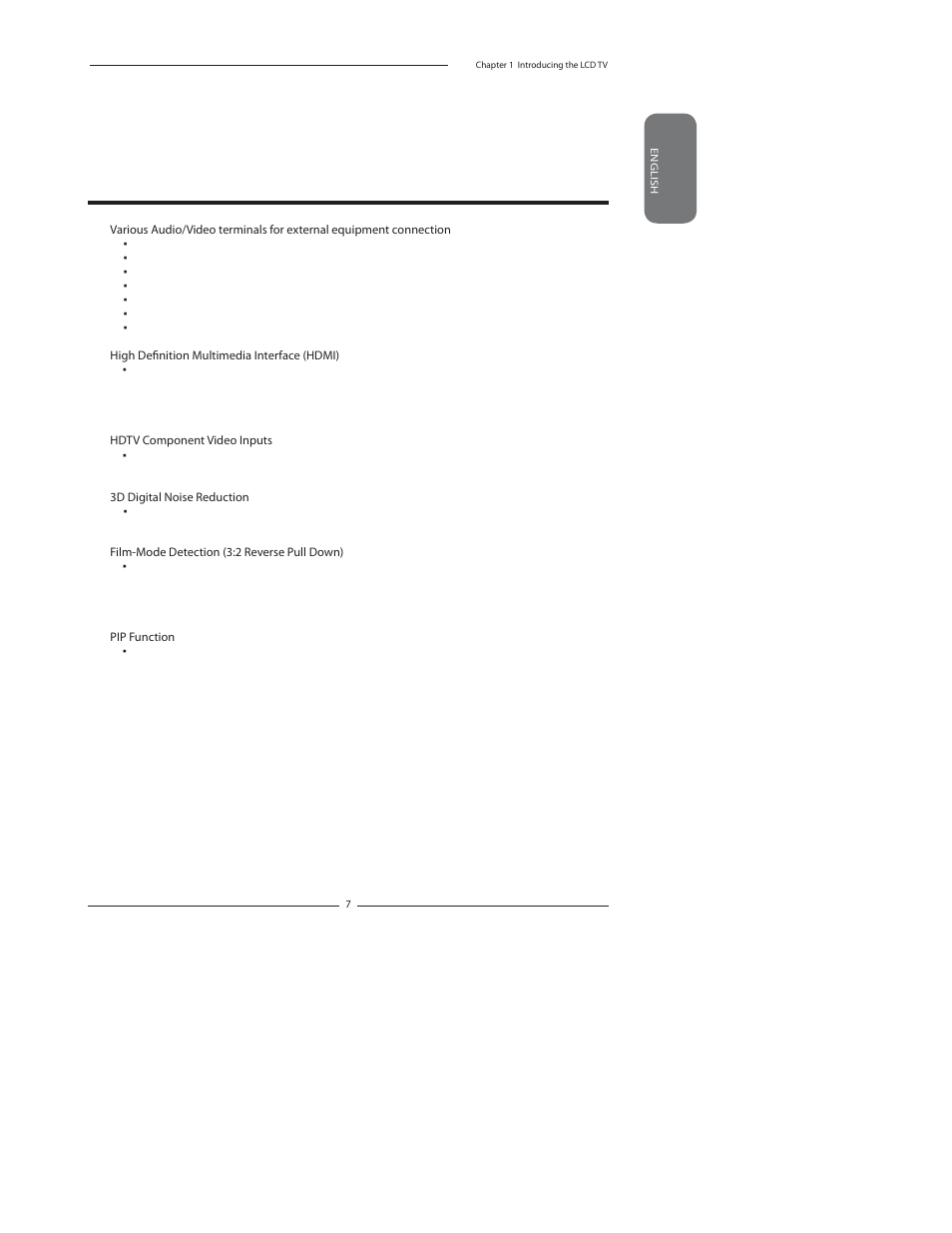 Chapter 1 introducing the lcd tv | Polaroid FLU-2632D User Manual | Page 7 / 46