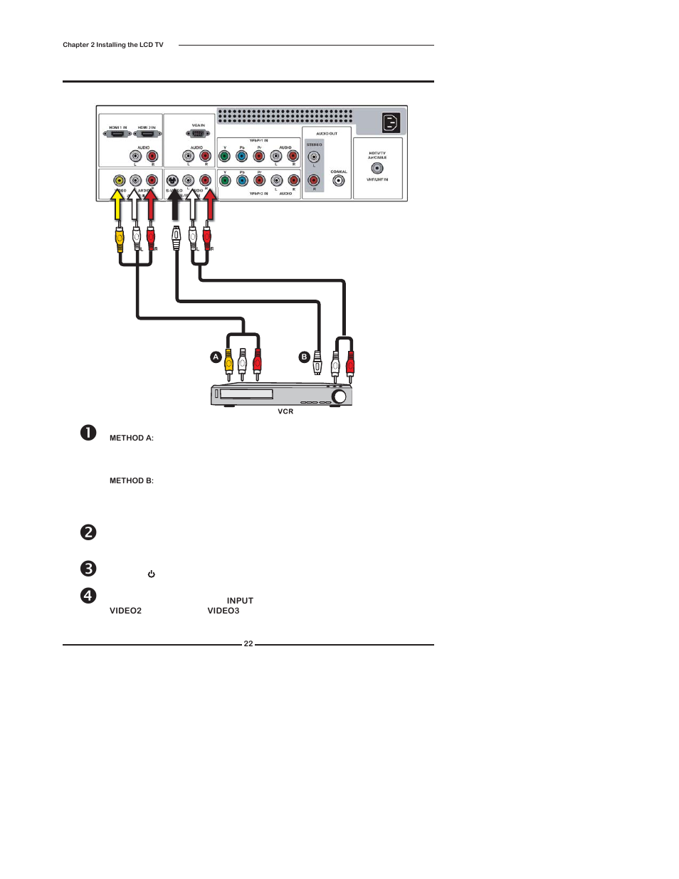 Connecting a vcr | Polaroid TLX-04640B User Manual | Page 22 / 65