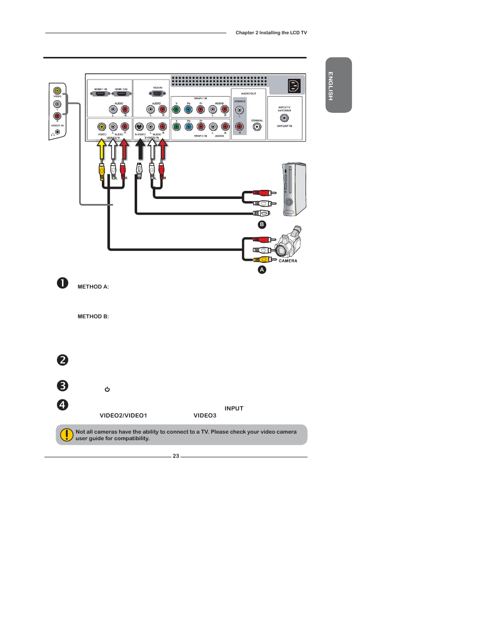 Connecting a video camera or game console | Polaroid TLX-04640B User Manual | Page 23 / 65