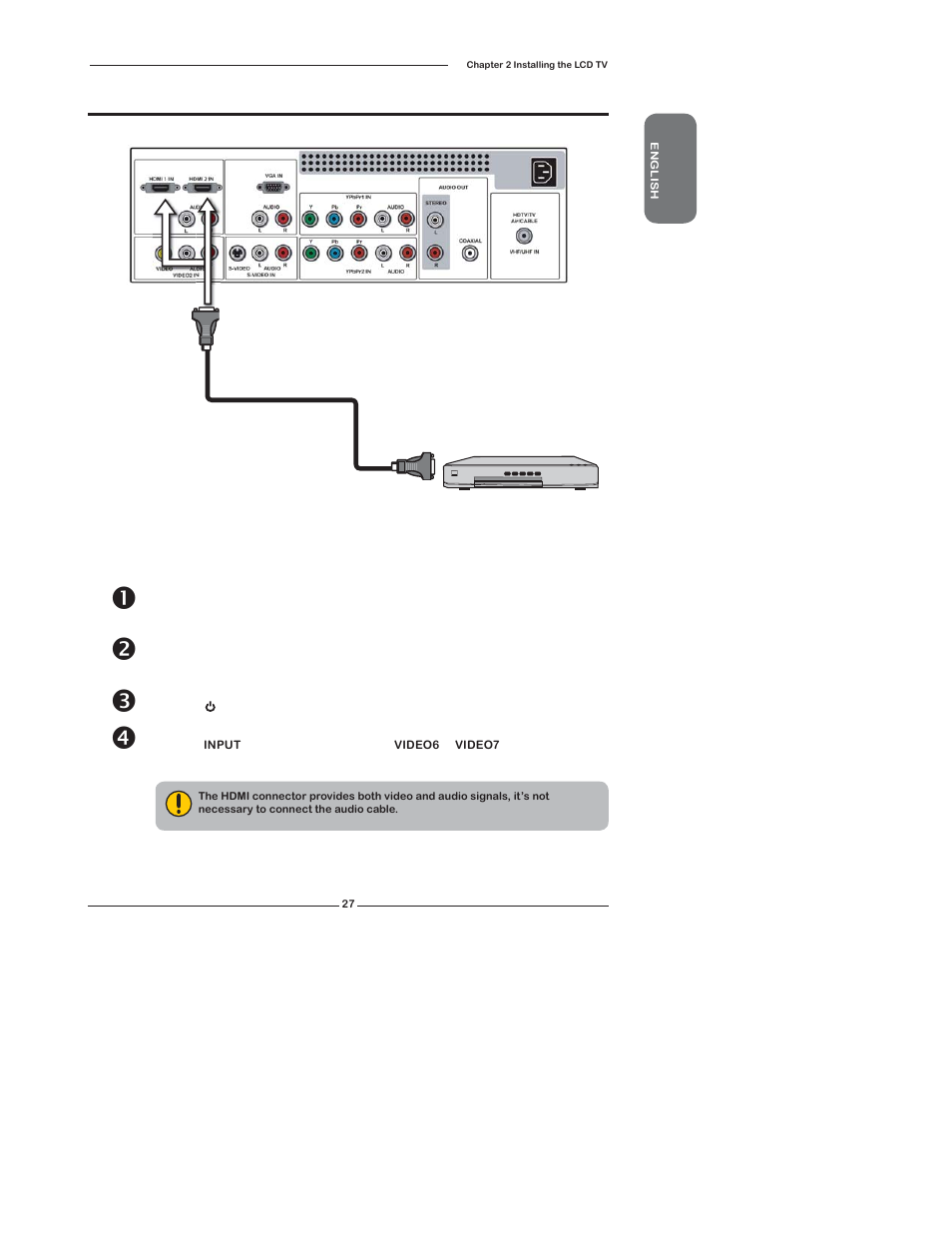 Connecting an av equipment with hdmi connector | Polaroid TLX-04640B User Manual | Page 27 / 65
