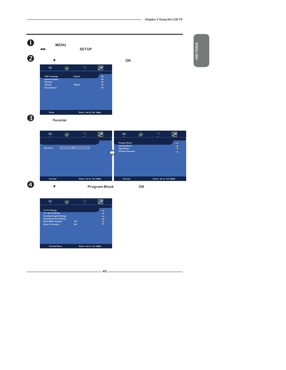 Using the program block settings | Polaroid TLX-04640B User Manual | Page 43 / 65