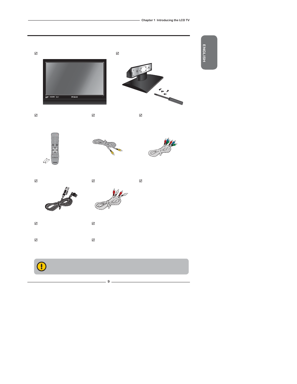 Package contents | Polaroid TLX-04640B User Manual | Page 9 / 65