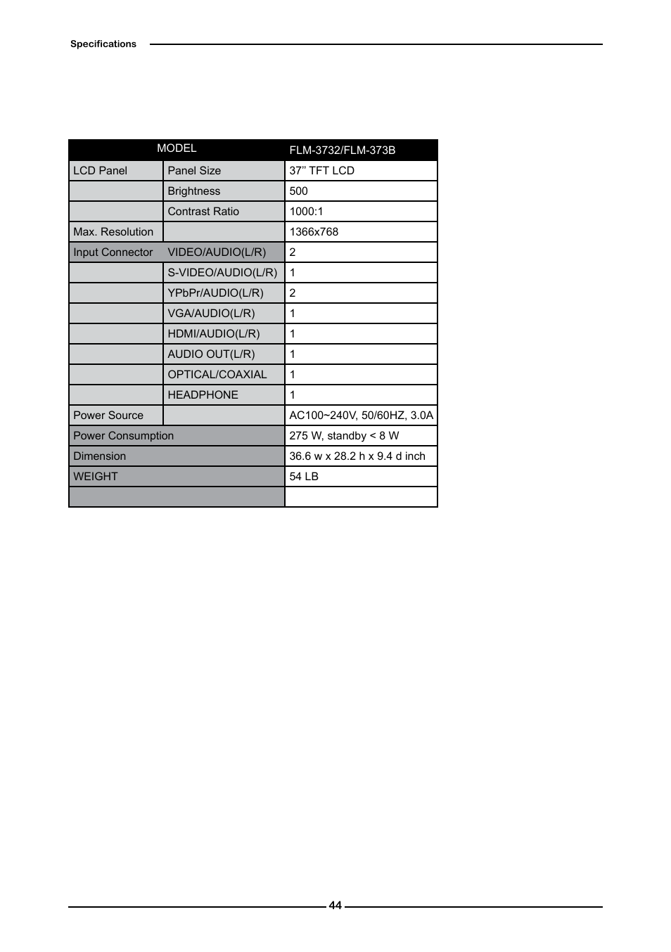 Polaroid FLM-2632 User Manual | Page 45 / 59
