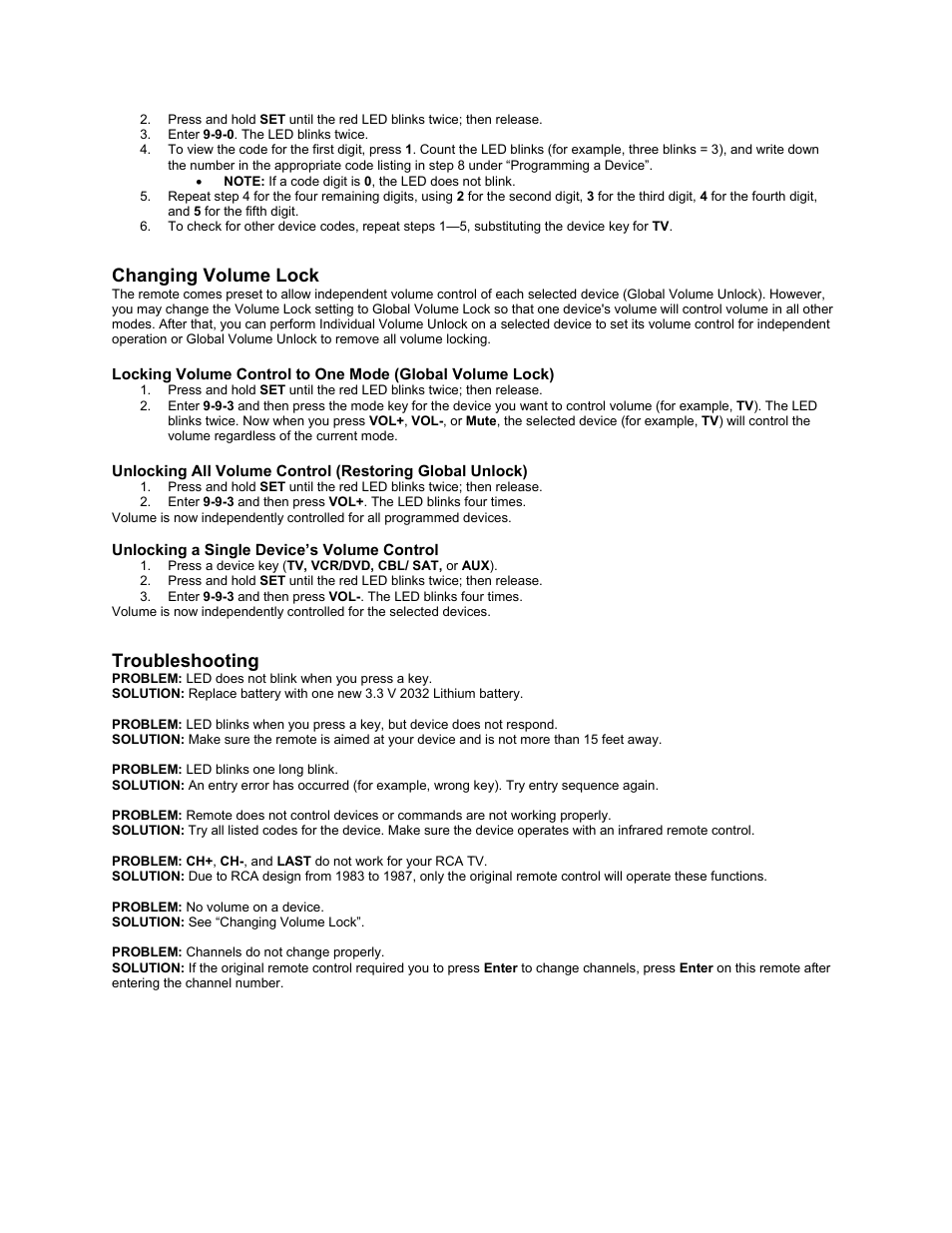 Changing volume lock, Troubleshooting | Polaroid FLM-2632 User Manual | Page 47 / 59