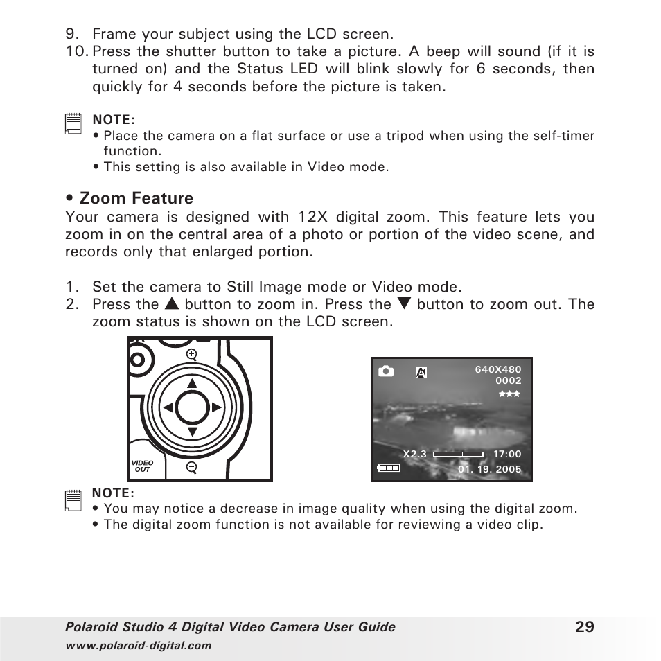 Zoom feature | Polaroid Studio 4 User Manual | Page 29 / 78